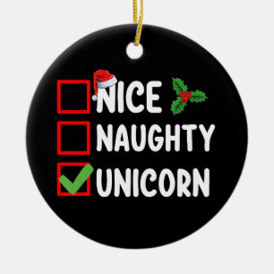 Leuke Stoute Eenhoorn Kerst Lijst Vakantie Keramisch Ornament