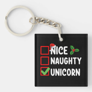 Leuke Stoute Eenhoorn Kerst Lijst Vakantie Sleutelhanger