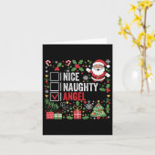Leuke Stoute Engel Grappige Kerstman Kaart (Gele Bloem)