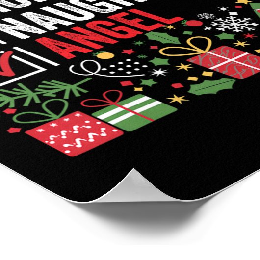 Leuke Stoute Engel Grappige Kerstman Poster (Hoek)