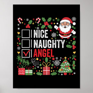 Leuke Stoute Engel Grappige Kerstman Poster