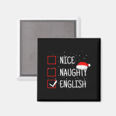 Leuke Stoute Engelse Kerst Checklijst Grappig Enge Magneet (Voorkant / Achterkant)