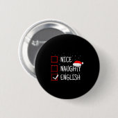 Leuke Stoute Engelse Kerst Checklijst Grappig Enge Ronde Button 5,7 Cm (Voorkant /achterkant)