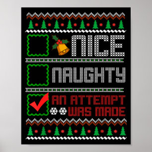 Leuke Stoute Er Is Een Poging Gewaagd Kerst Lijst Poster