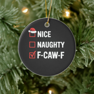 Leuke Stoute F-Caw-F Grappige Kerstman Stout Keramisch Ornament