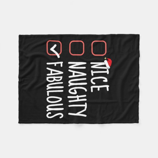 Leuke Stoute Fabulous Grappige Kerstlijst Santa C Fleece Deken (Voorkant (Horizontaal))