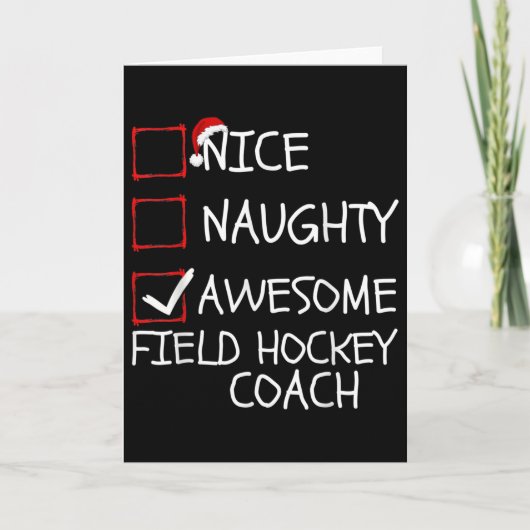 Leuke Stoute Fantastische Hockey Trainer Kerstmis Kaart (Voorkant)