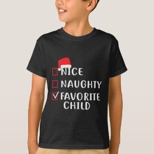 Leuke stoute favoriete kind grappige kerstlijst t-shirt