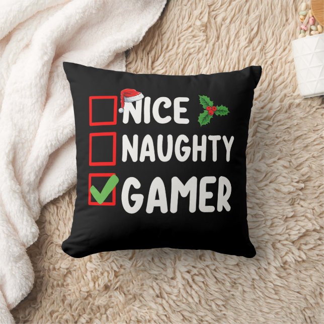 Leuke Stoute Gamer Kerstlijst Gamen Kerstman Kussen (Deken)