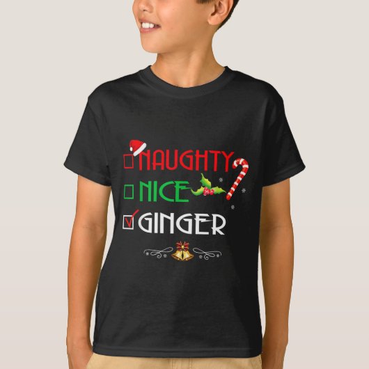 Leuke Stoute Gember Groep Bijpassende Kerstmis  T-shirt (Voorkant)