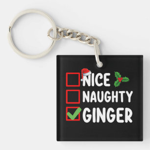 Leuke Stoute Gember Kerst Lijst Familie Vakantie Sleutelhanger
