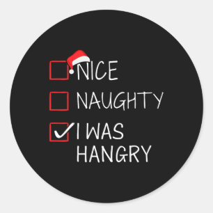 Leuke stoute hanger kerstlijst voor kerstman ronde sticker