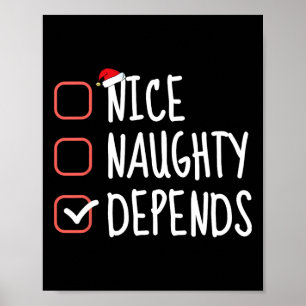 Leuke stoute hangt af van grappige kerstlijst Sant Poster