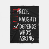 Leuke stoute hangt af van wie er grappige kerst vr fleece deken (Voorkant)