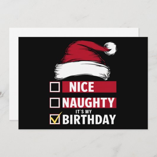 Leuke Stoute Het Is Mijn Verjaardag Kerst Wensenli Feestdagenkaart (Voorkant / Achterkant)