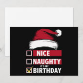 Leuke Stoute Het Is Mijn Verjaardag Kerstlijst Sin Feestdagenkaart (Voorkant / Achterkant)