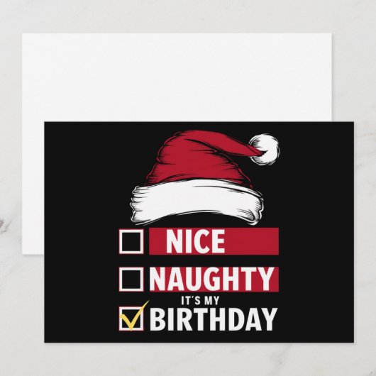 Leuke Stoute Het Is Mijn Verjaardag Kerstlijst Sin Feestdagenkaart (Voorkant / Achterkant)