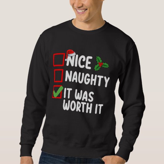 Leuke Stoute Het Was Het Waard Kerst Wenslijst Trui (Voorkant)