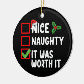 Leuke Stoute Het Was Het Waard Kerstlijst Keramisch Ornament (Links)