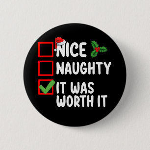 Leuke Stoute Het Was Het Waard Kerstlijst Ronde Button 5,7 Cm
