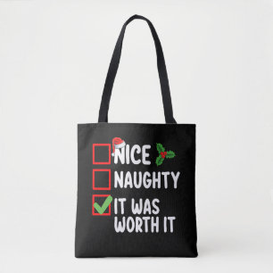 Leuke Stoute Het Was Het Waard Kerstlijst Tote Bag