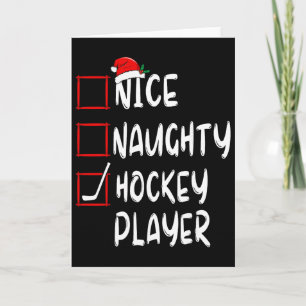 Leuke Stoute Hockey Speler Lijst Kerstman Kerst Kaart