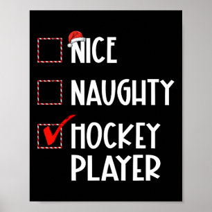 Leuke Stoute Hockey Speler Lijst Kerstman Poster