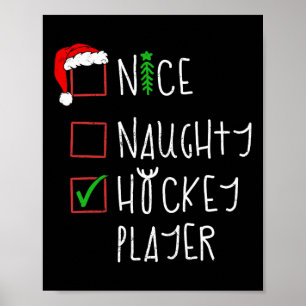 Leuke stoute hockeyer grappig kerstkostuum poster