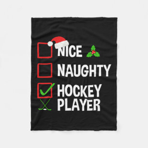 Leuke stoute hockeyspeler Grappige kerst Kerstmis Fleece Deken