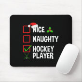 Leuke stoute hockeyspeler Grappige kerst Kerstmis Muismat (Met muis)