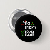 Leuke stoute hockeyspeler Grappige kerst Kerstmis Ronde Button 5,7 Cm (Voorkant /achterkant)