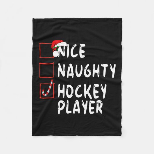 Leuke stoute hockeyspeler Kerstman Fleece Deken (Voorkant)