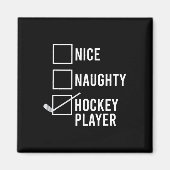 Leuke stoute hockeyspeler Kerstman Magneet (Voorkant)