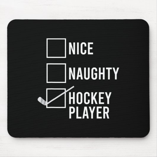 Leuke stoute hockeyspeler Kerstman Muismat (Voorkant)