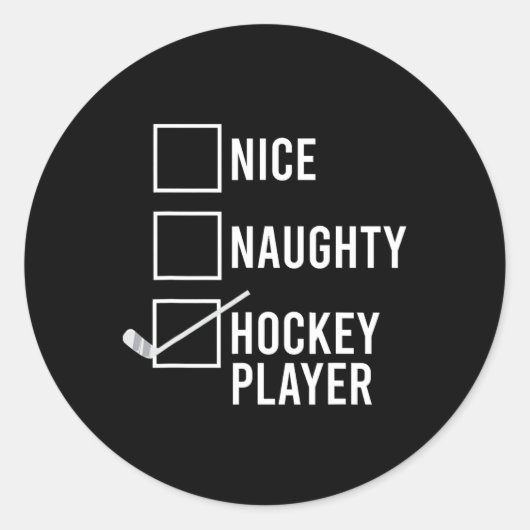 Leuke stoute hockeyspeler Kerstman Ronde Sticker (Voorkant)