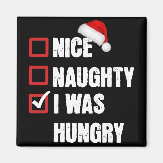 Leuke Stoute Ik Had Honger Grappige Kerstman Li Magneet (Voorkant)