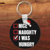 Leuke Stoute Ik Had Honger Grappige Kerstman Li Sleutelhanger (Voorkant)