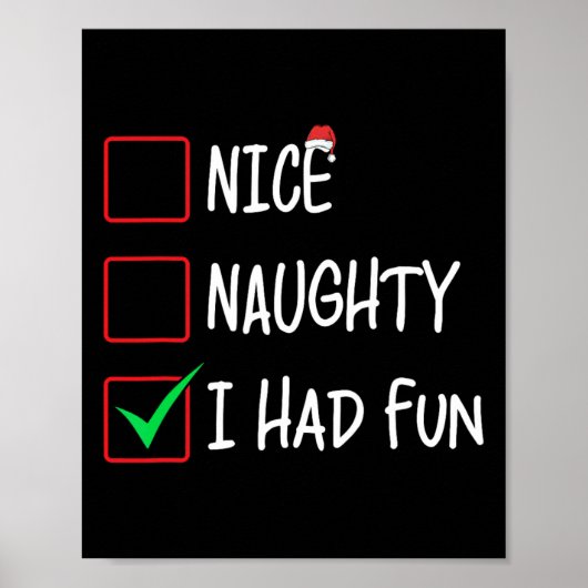 Leuke stoute ik had leuke kerstlijst kerstman poster (Voorkant)