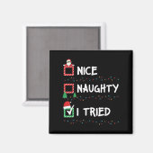 Leuke Stoute Ik Heb Geprobeerd Kerst Lijst Kerstli Magneet (Voorkant / Achterkant)
