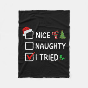 Leuke Stoute Ik Heb Geprobeerd Kerst Lijst Kerstma Fleece Deken