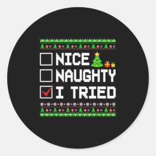 Leuke Stoute Ik Heb Geprobeerd Kerst Lijst Kindere Ronde Sticker