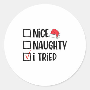 Leuke Stoute Ik Heb Geprobeerd Kerst Wensenlijst G Ronde Sticker