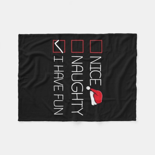 Leuke stoute ik heb plezier kerst pyjama grappige fleece deken (Voorkant (Horizontaal))