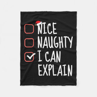 Leuke stoute ik kan grappige kerstlijst Sa uitlegg Fleece Deken