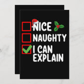 Leuke Stoute Ik Kan Het Uitleggen Kerst Lijst Vaka Kaart (Voorkant / Achterkant)