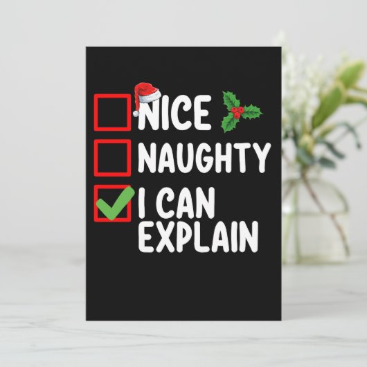 Leuke Stoute Ik Kan Kerstlijst Uitleggen Vakantie Kaart (Staand voorkant)