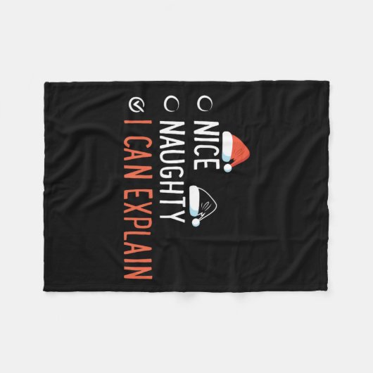 Leuke stoute ik kan uitleggen Santa's lijst grappi Fleece Deken (Voorkant (Horizontaal))