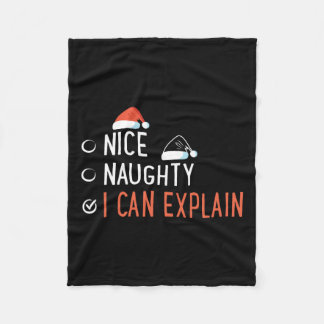 Leuke stoute ik kan uitleggen Santa's lijst grappi Fleece Deken