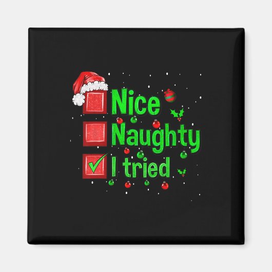 Leuke stoute ik probeerde grappige kerst familie M Magneet (Voorkant)