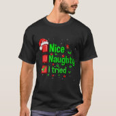 Leuke stoute ik probeerde grappige kerst familie M T-shirt (Voorkant)